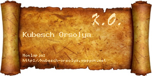 Kubesch Orsolya névjegykártya